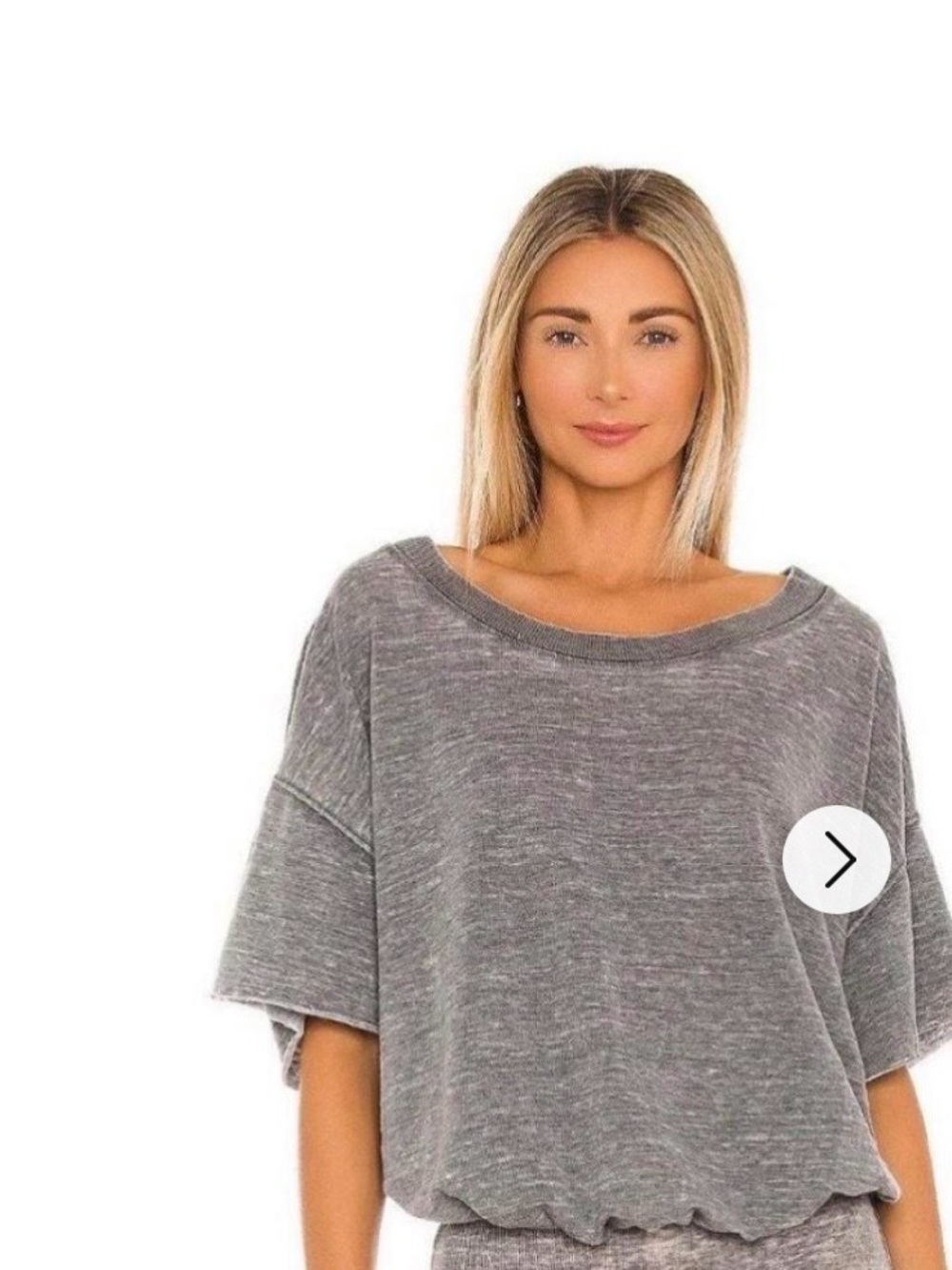 Free People Gray Washed Short Sleeve Tee